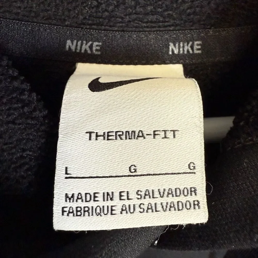 Nike Women's L Therma fit Pullover Black Hoodie Sweatshirt Athletic Athleisure